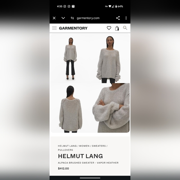 Helmut Lang Alpaca Brushed sweater - Vapour Heather - Picture 2 of 11